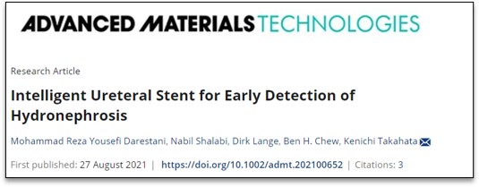 Intelligent Ureteral Stent for Early Detection of Hydronephrosis